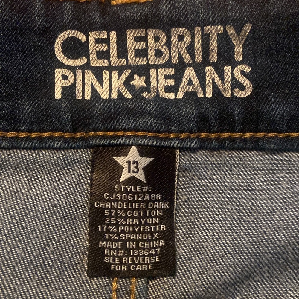 Celebrity Pink Blue Jean Shorts with Cuffed Hems - Picture 3 of 3